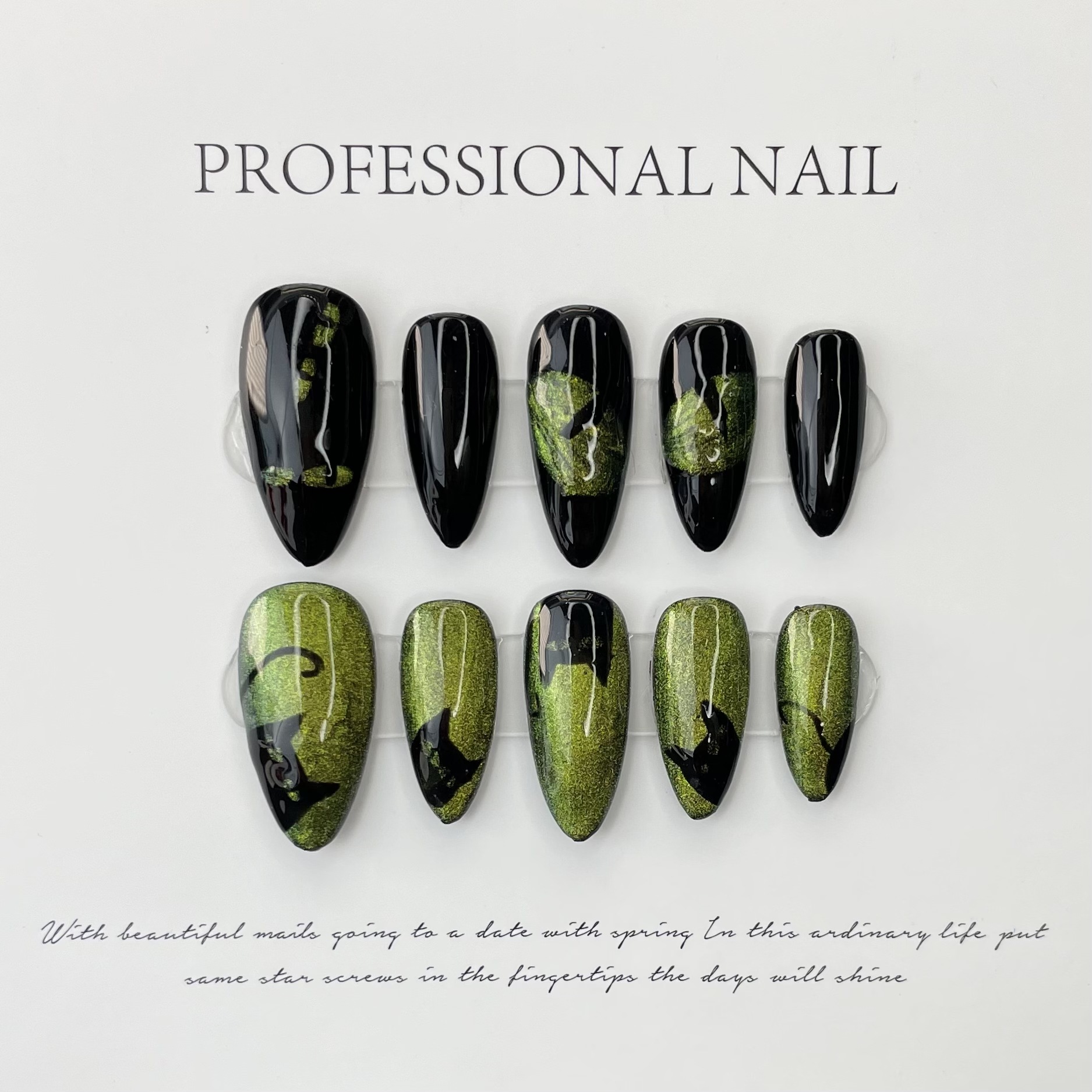 10pcs Handmade Press On Nails  - Resin Glitter Pack のレビューと価格