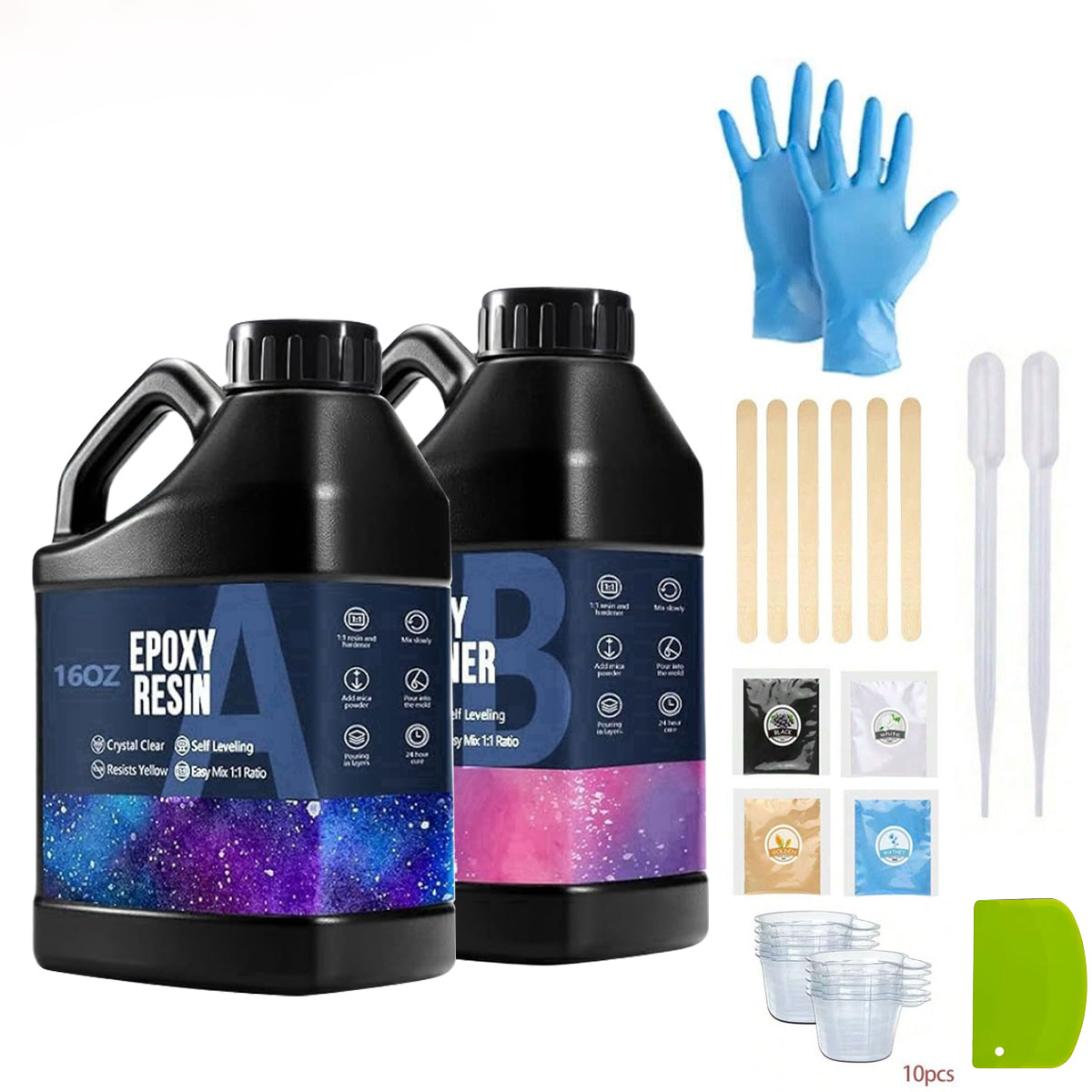 1000ml Crystal Clear Epoxy Res - Resin Jewelry Kit のレビューと価格
