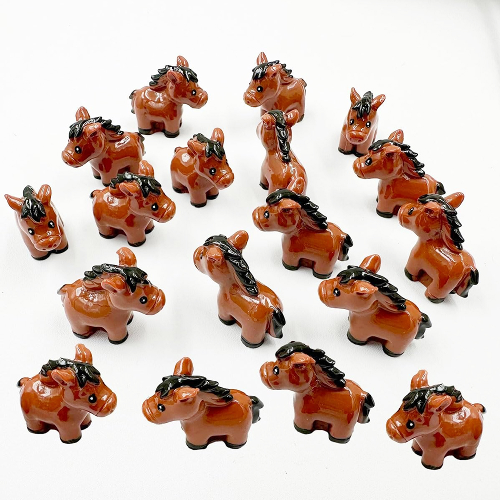 3/6pcs Mini Resin Horse Miniat - Terrarium Moss Art のレビューと価格
