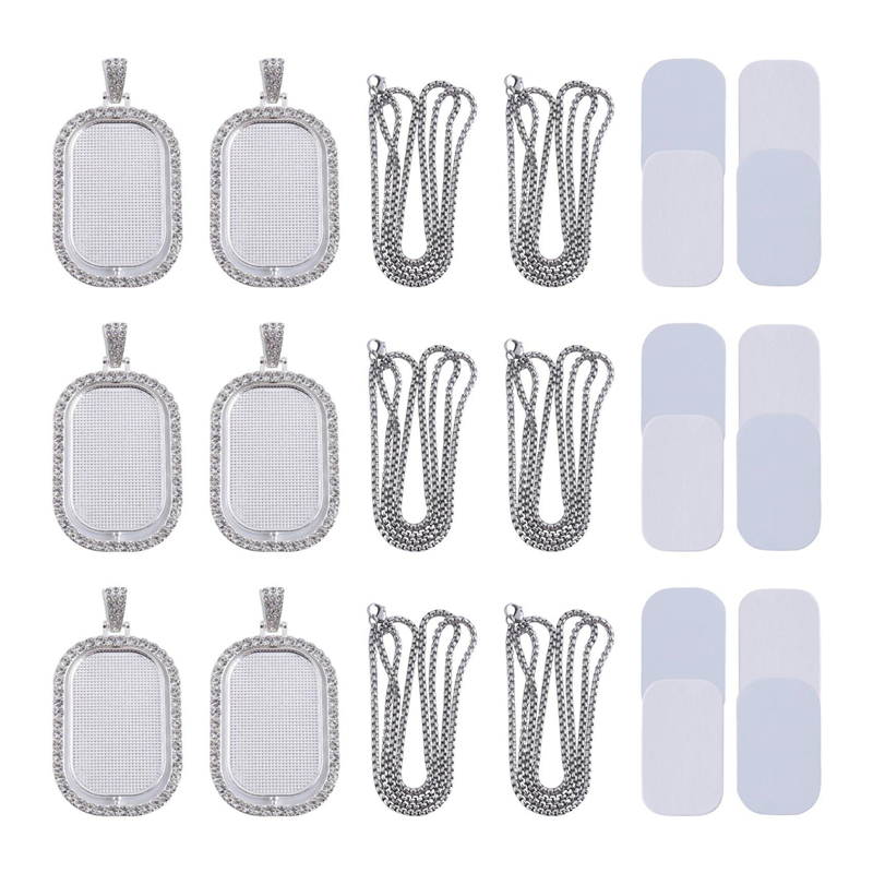 WORTHOWN-48Pcs Sublimation Rhi - Bezels Set Pendant のレビューと価格