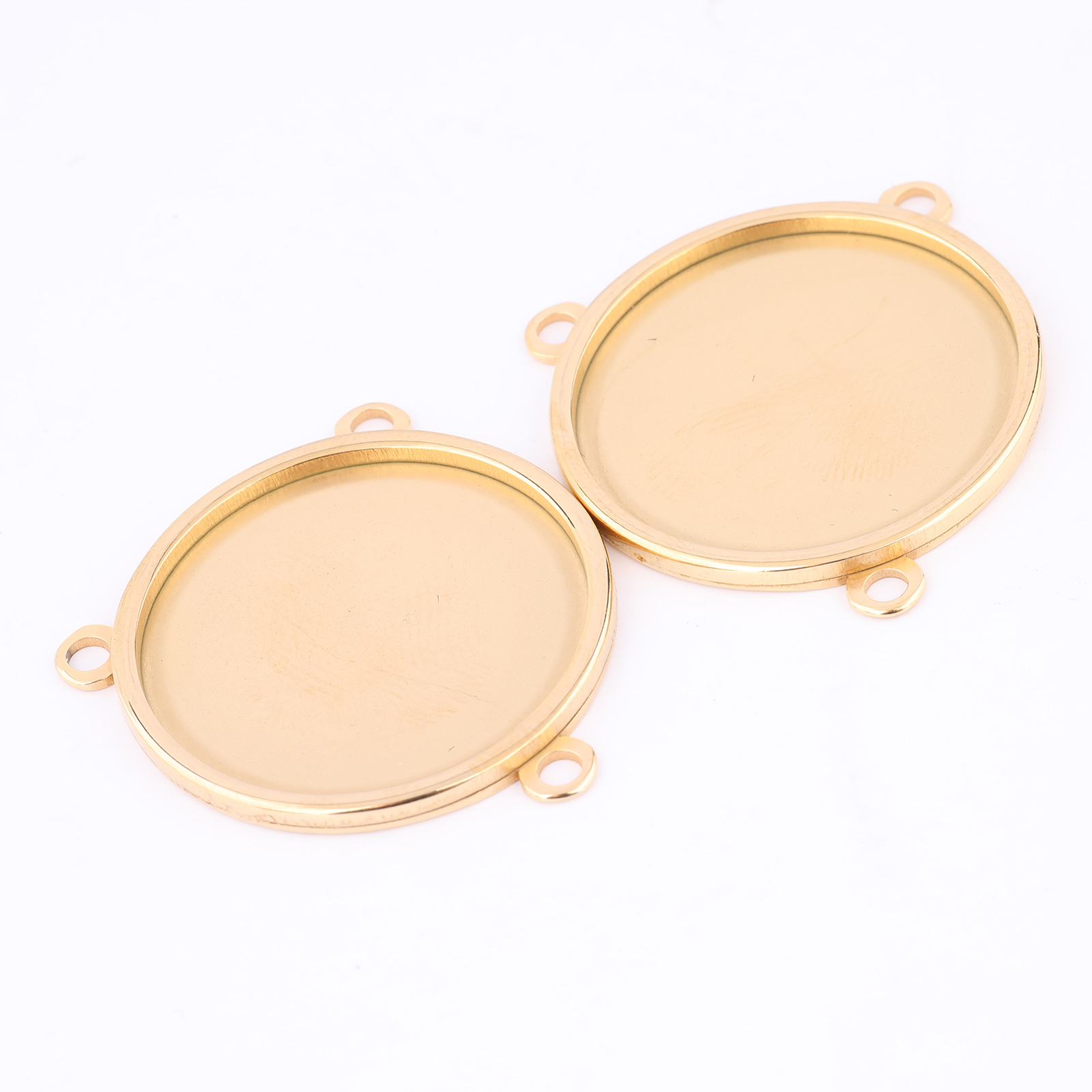 5pcs Stainless Steel Gold Plat - Bezels Set Pendant のレビューと価格