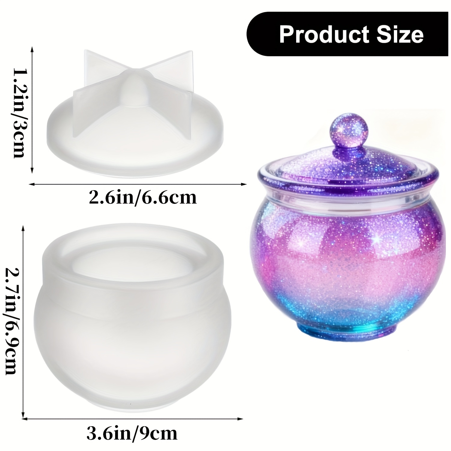 1 set of round resin can molds - Resin Jewelry Kit のレビューと価格