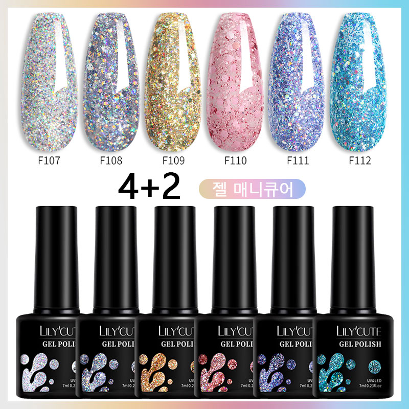 LILYCUTE 7ml 6Pcs/Set Glitter  - Resin Glitter Pack のレビューと価格