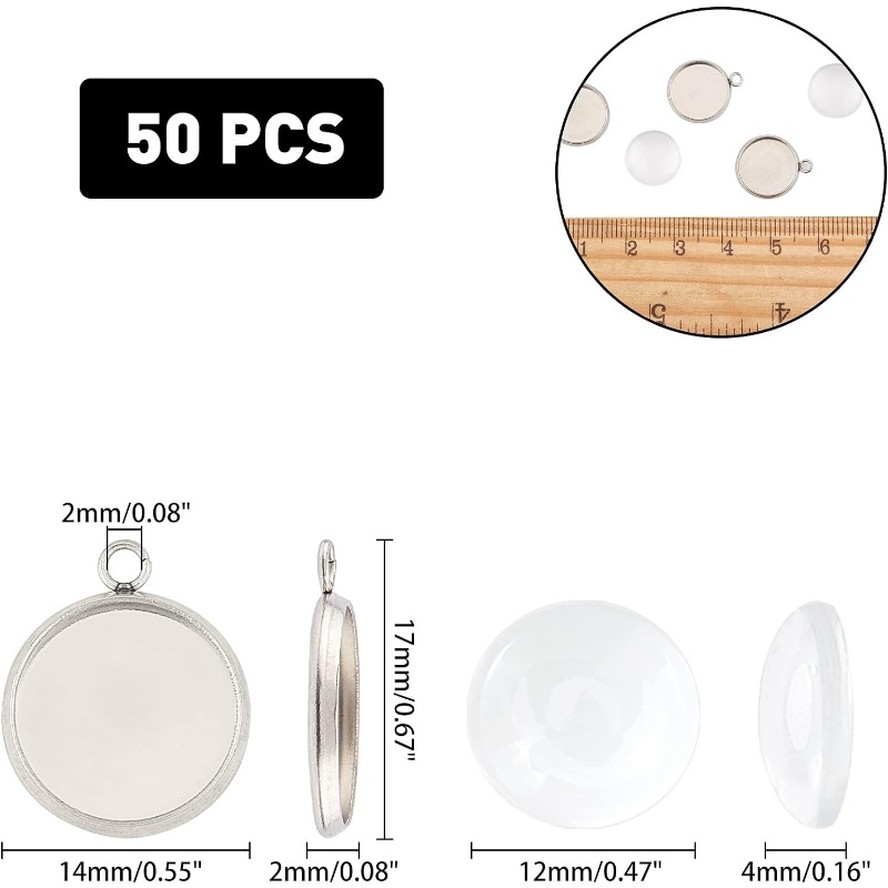 50 sets Pendant Cabochon Jewel - Bezels Set Pendant のレビューと価格